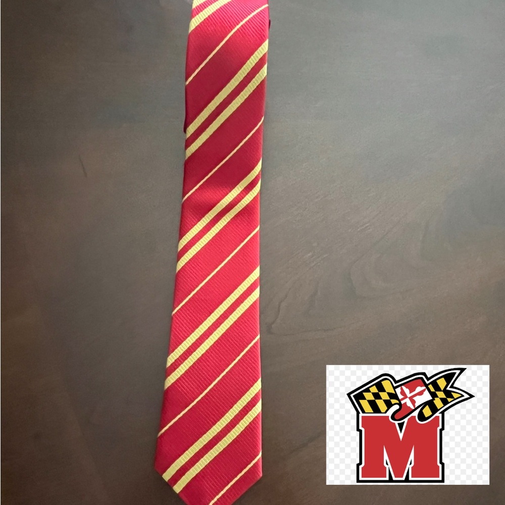 NEW Striped Tie featuring the University of Maryland Colors 🏈❤️💛
